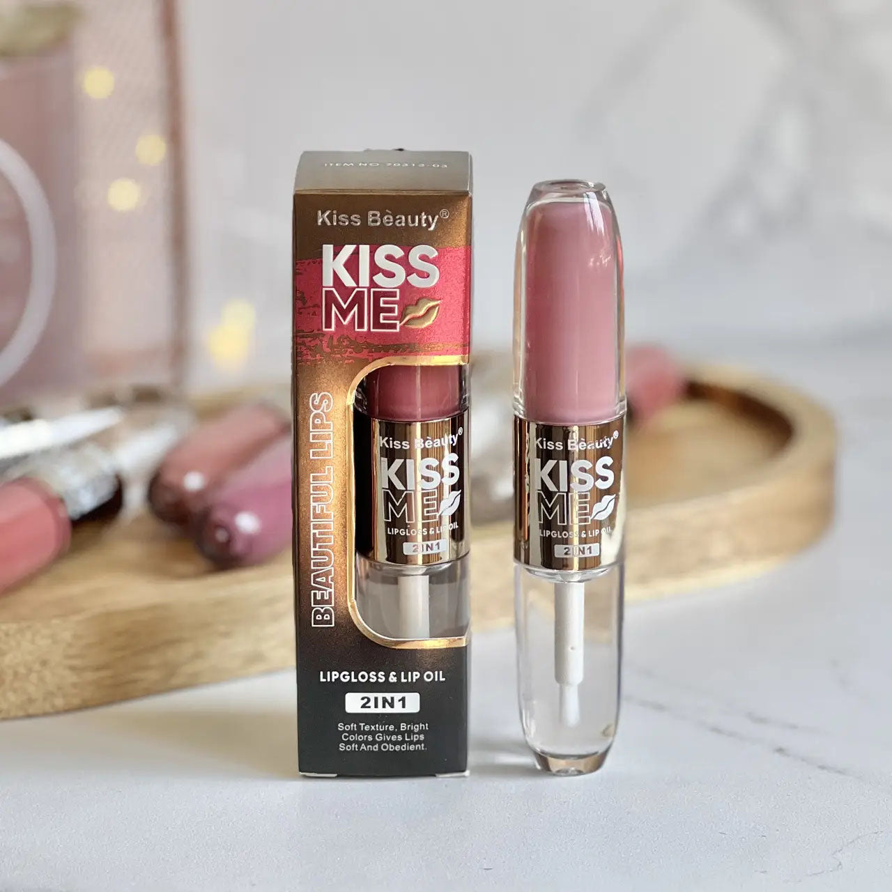 kiss beauty 2 in 1 lip gloss and lip oil For Girls And Women