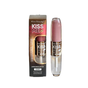 kiss beauty 2 in 1 lip gloss and lip oil For Girls And Women